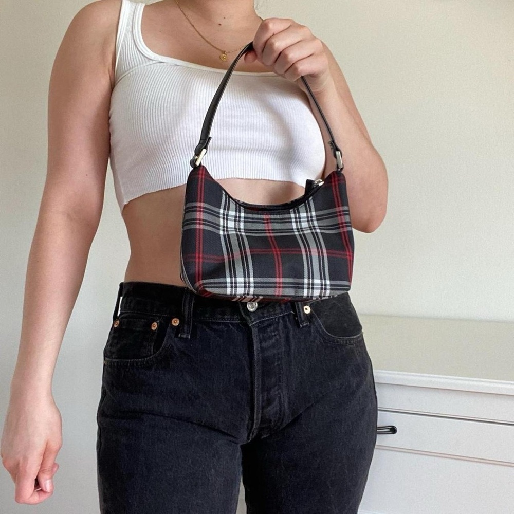 Vintage 90s Plaid mini Shoulder Bag